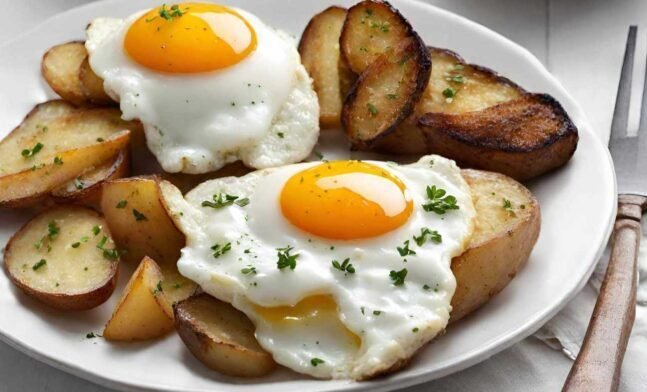 Potato Coins with Fried Eggs