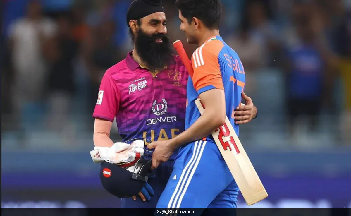 Gill’s Heartwarming Gesture to Childhood Friend & UAE Bowler After Match-Winning Four Wins Hearts
