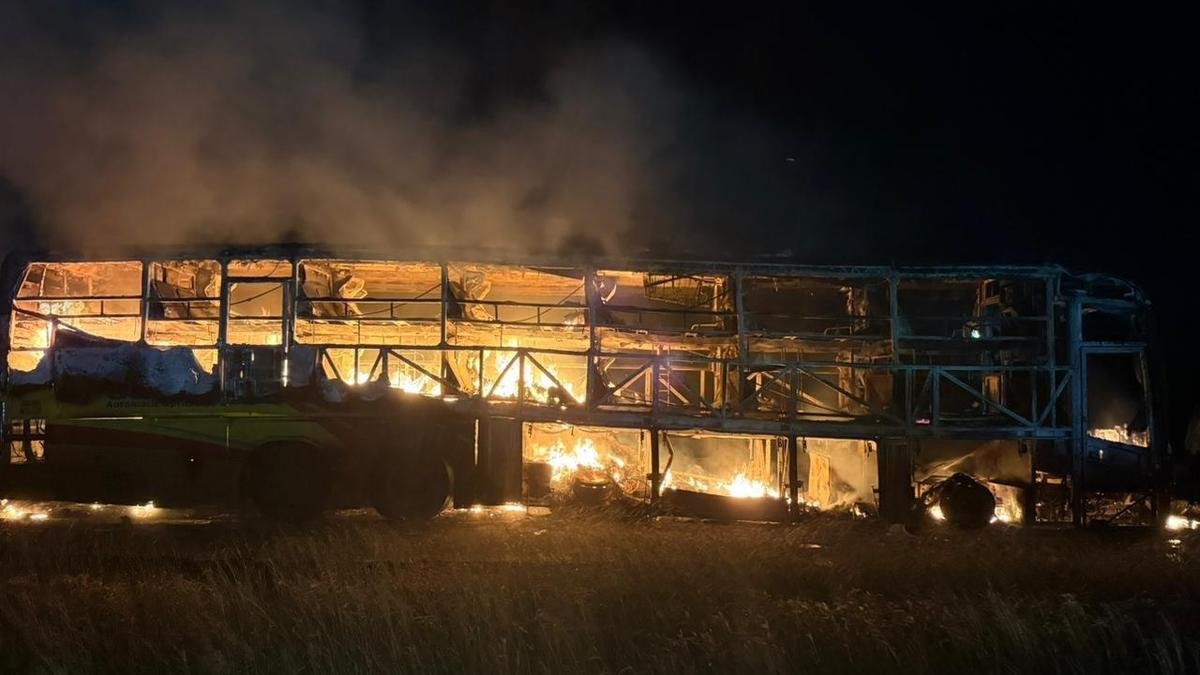 Bengaluru-bound bus catches fire: Andhra and Telangana CMs express condolences