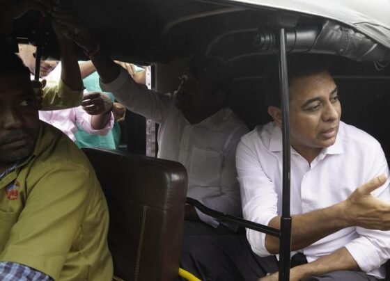 BRS and Congress take battle to the streets over free bus scheme