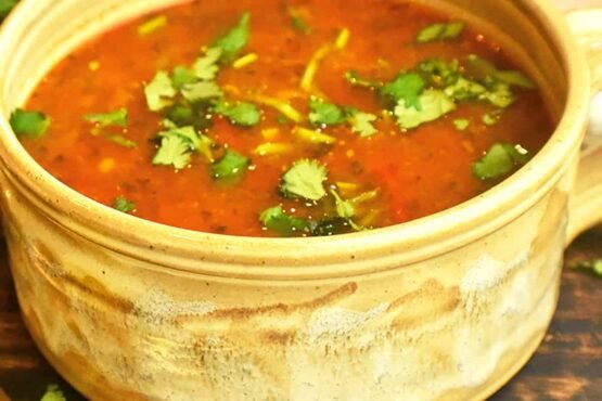 Tomato Ginger Rasam with Zucchini Recipe