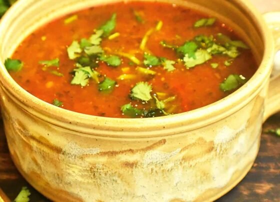 Tomato Ginger Rasam with Zucchini Recipe