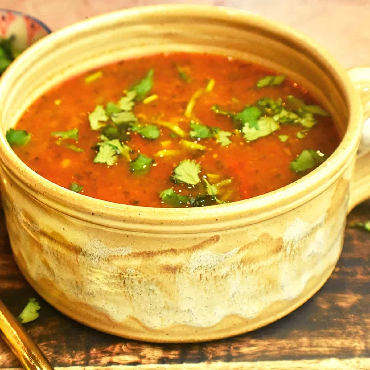 Tomato Ginger Rasam with Zucchini Recipe