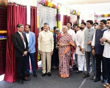 Nirmala Sitharaman Lays Foundation Stones for 15 Bank and Insurance Offices in Amaravati