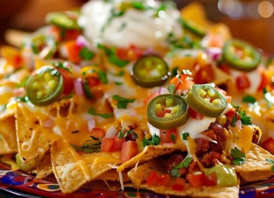 Loaded Nachos with Refried Beans Recipe – A Flavorful Party Favorite!