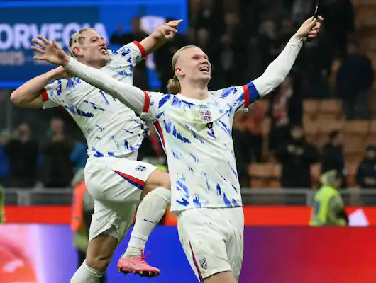 Haaland’s brace secures Norway’s