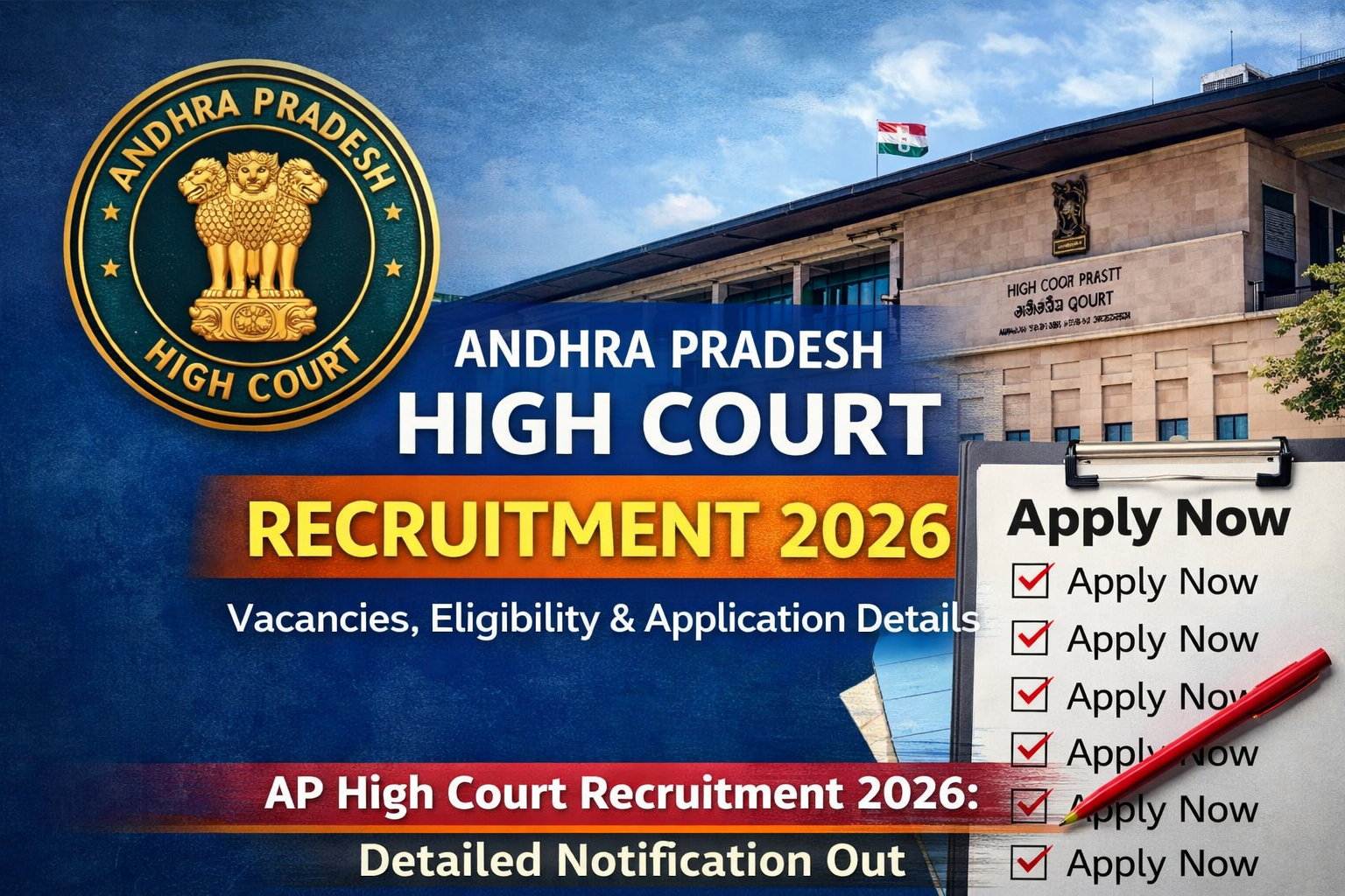 AP High Court Recruitment 2026 Update: Detailed Notification Released – Check Vacancies, Eligibility, Dates & How to Apply