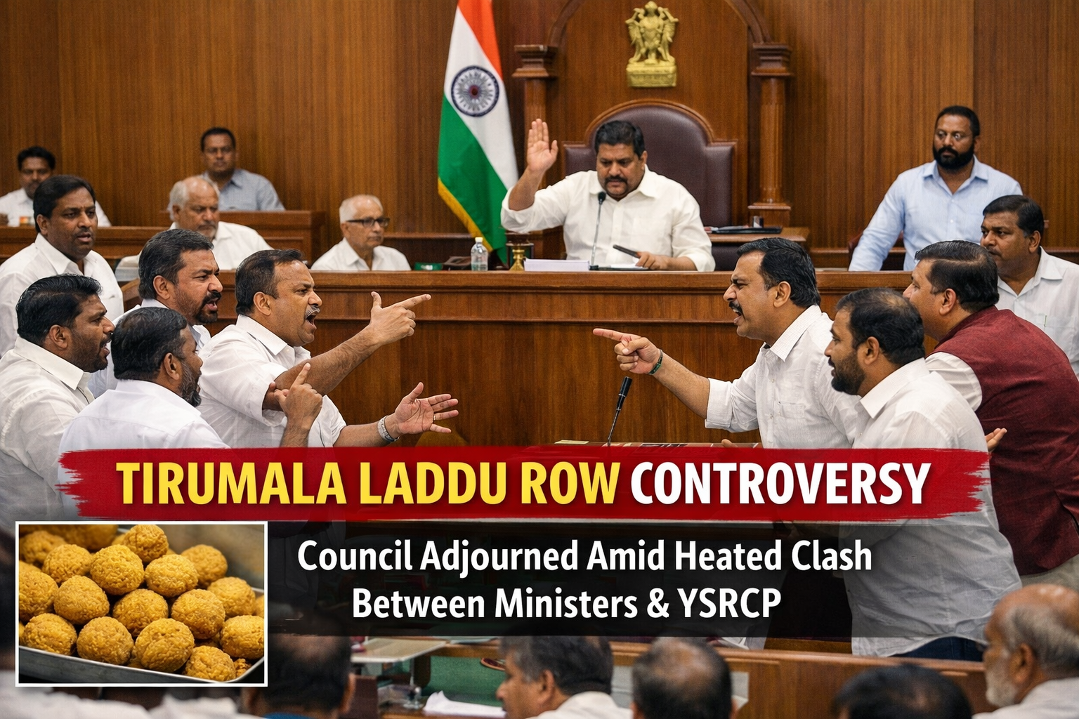 Council adjourned as Ministers, YSRCP members trade barbs over Tirumala laddu row