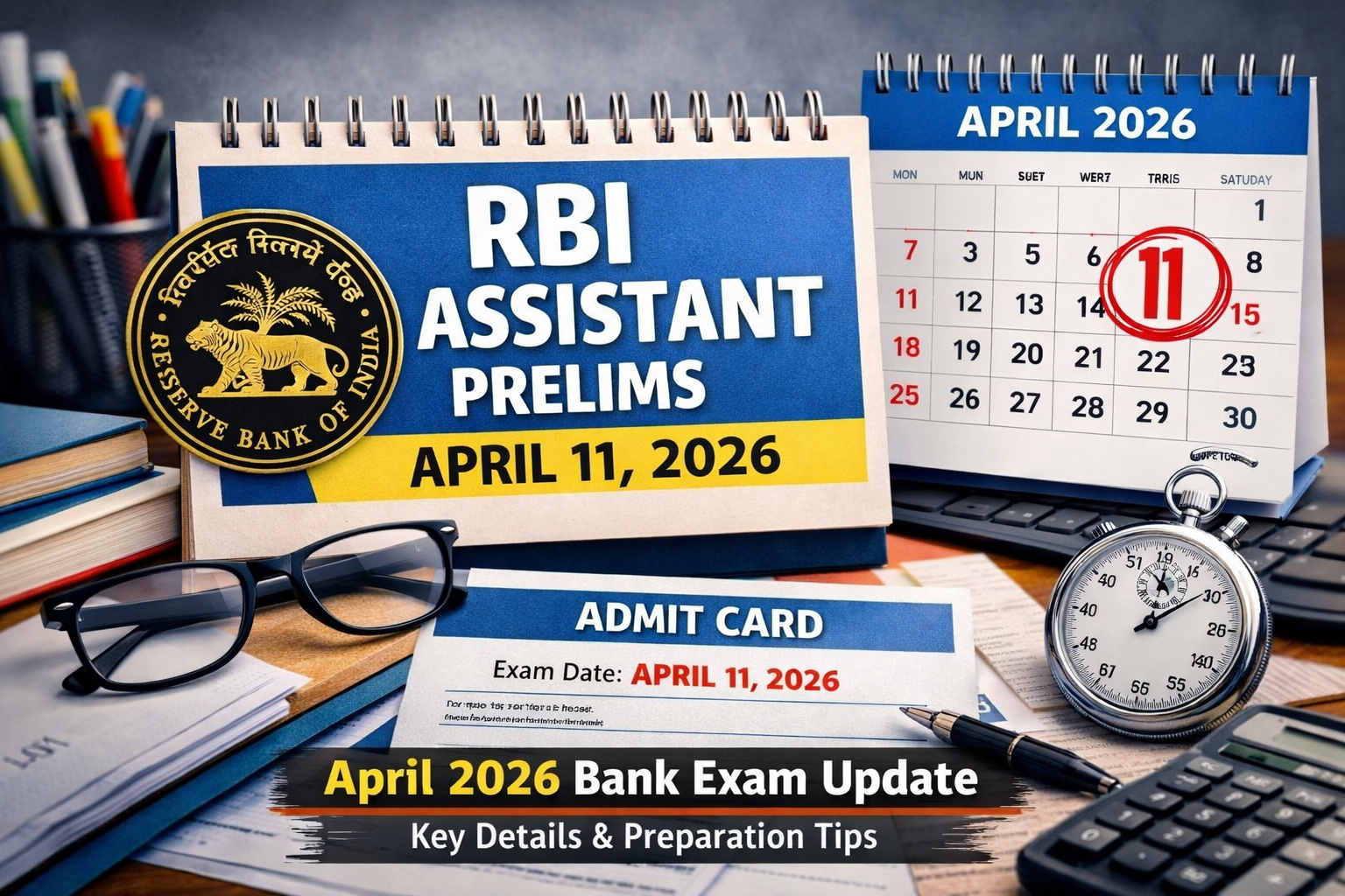 April 2026 Bank Exam News: RBI Assistant Prelims on April 11 – Full Details, Admit Card Update & Preparation Strategy