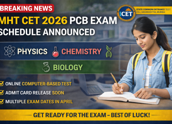 MHT CET 2026 PCB Exam Schedule Released: Important Dates, Exam Pattern and Key Guidelines