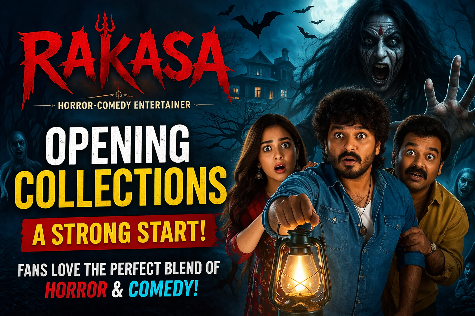 🎬 Rakasa Movie Opening Collections – A Strong Start for This Horror-Comedy Entertainer 👻🔥