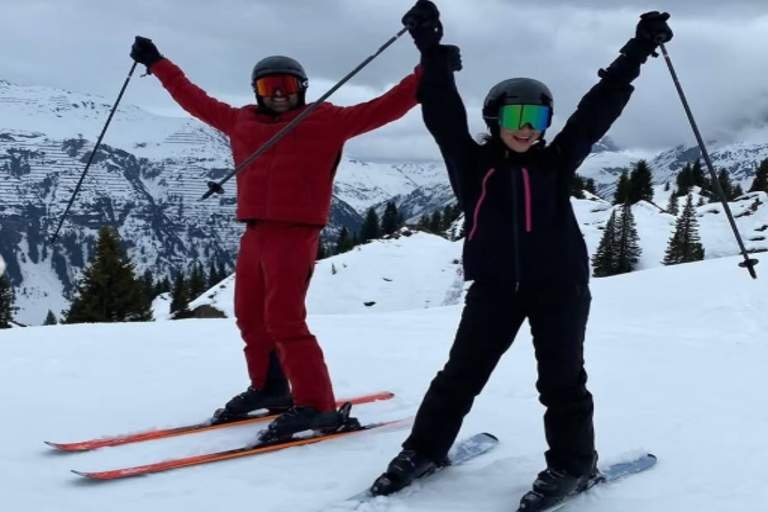 Alia Bhatt and Ranbir Kapoor marked their 4th wedding anniversary by sharing stunning skiing and snow-filled pictures, which are now trending online.