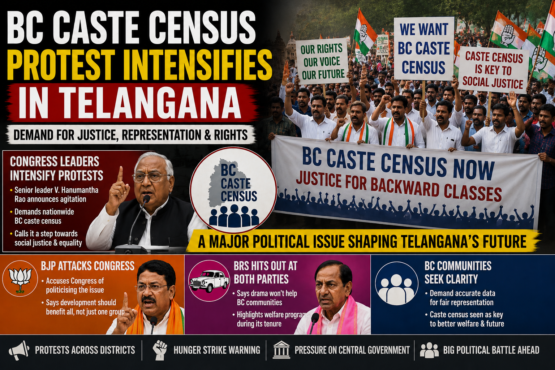 BC caste census protest intensifies in Telangana