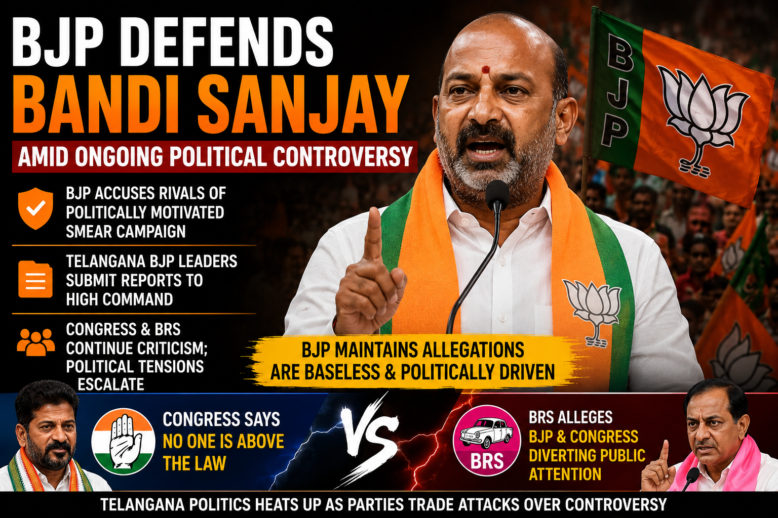 BJP Defends Bandi Sanjay Amid Ongoing Political Controversy