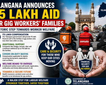 Telangana Announces ₹5 Lakh Aid for Gig Workers’ Families