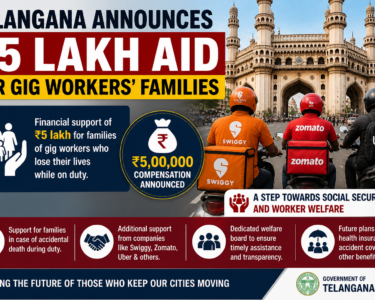 Telangana Announces ₹5 Lakh Aid for Gig Workers’ Families