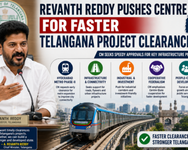 Telangana CM Revanth Reddy urges the Centre to speed up approvals for Metro expansion, infrastructure, and industrial projects to boost development and economic growth in the state.