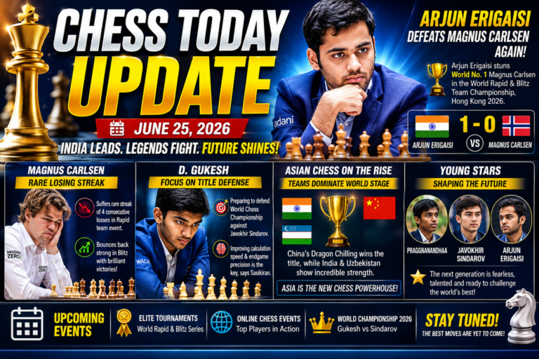 Chess Today Update (June 25, 2026): Indian Grandmasters Continue Their Rise as Global Chess Enters a New Era