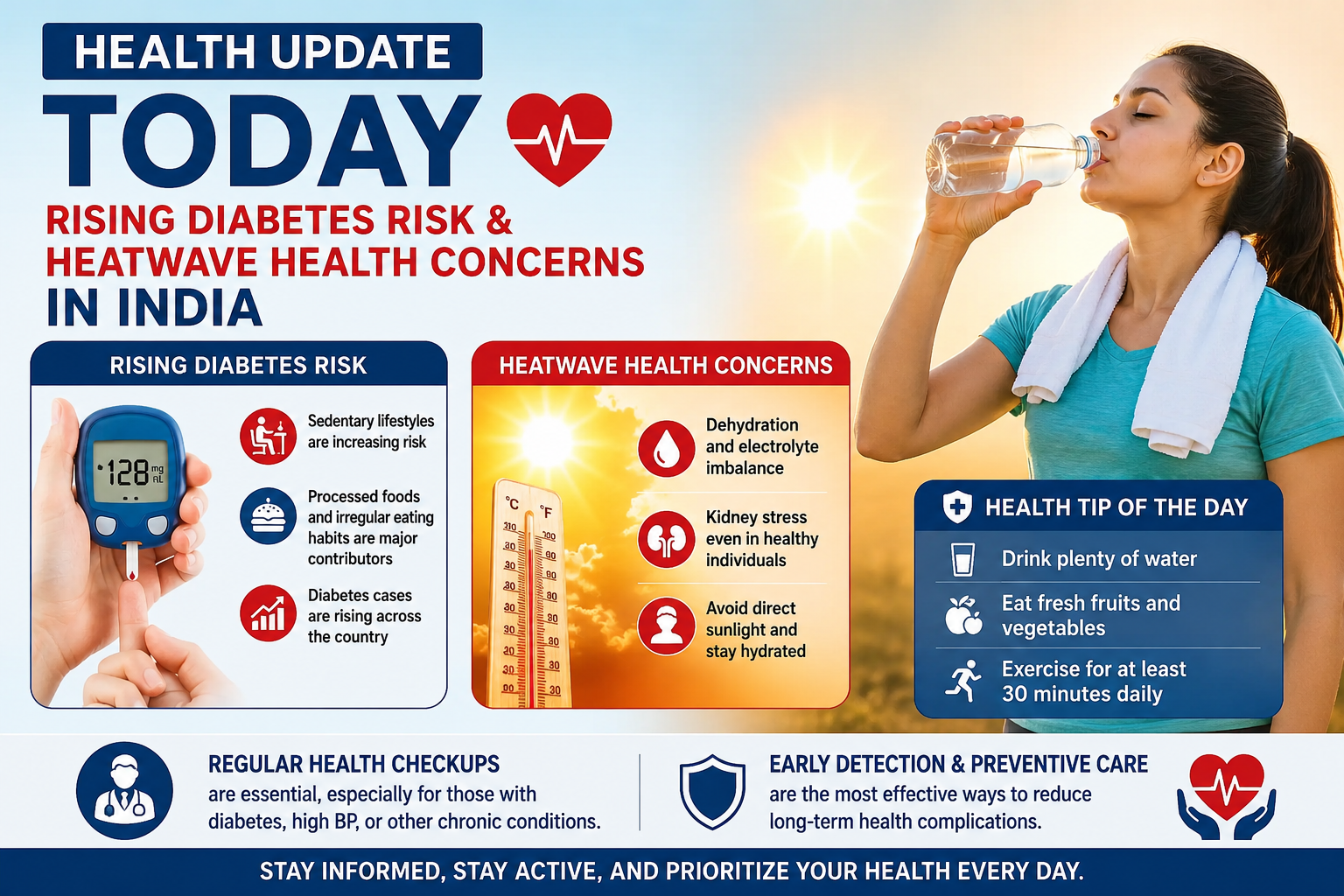 Health Update Today: Rising Diabetes Cases and Heatwave Health Risks in India
