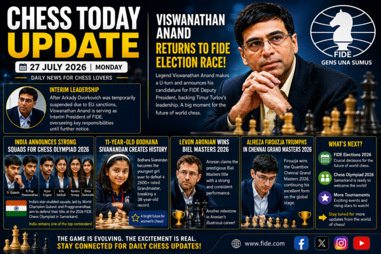 Viswanathan Anand Returns to FIDE Election Race as Global Chess Enters a Historic Week