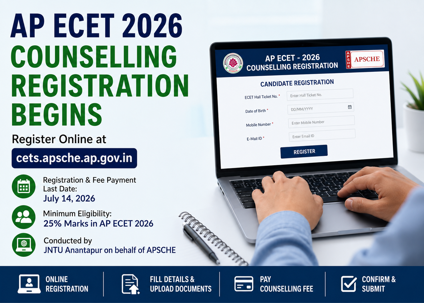 AP ECET 2026 Counselling Registration Begins; Online Applications Open Until July 14
