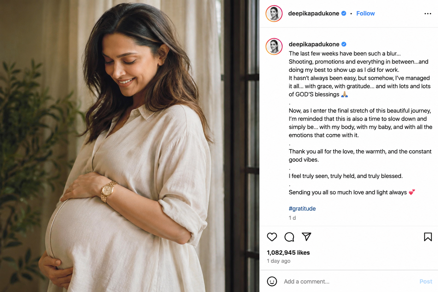 Deepika Padukone Shares a Heartfelt Pregnancy Update, Wins Fans’ Love and Support