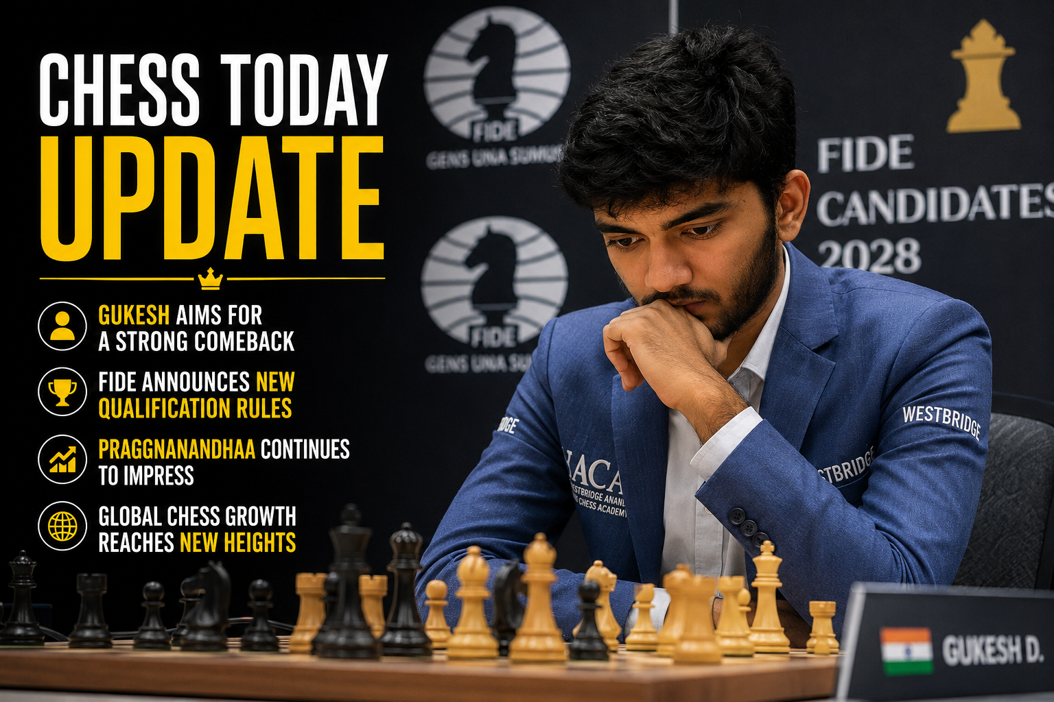 Chess Today Update: Gukesh Aims for a Strong Comeback as Global Chess Enters a New Era