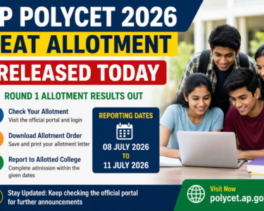 AP POLYCET 2026 Seat Allotment Released: Students Must Complete Reporting Without Delay