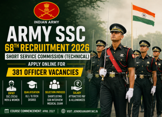 Army SSC 68th Recruitment 2026 Notification Released