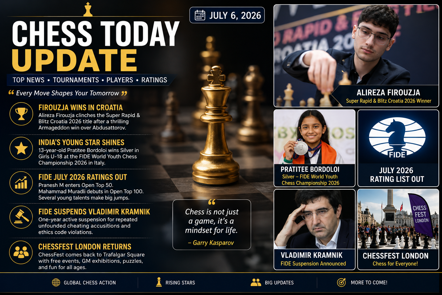 Alireza Firouzja Triumphs as Global Chess Buzz Continues
