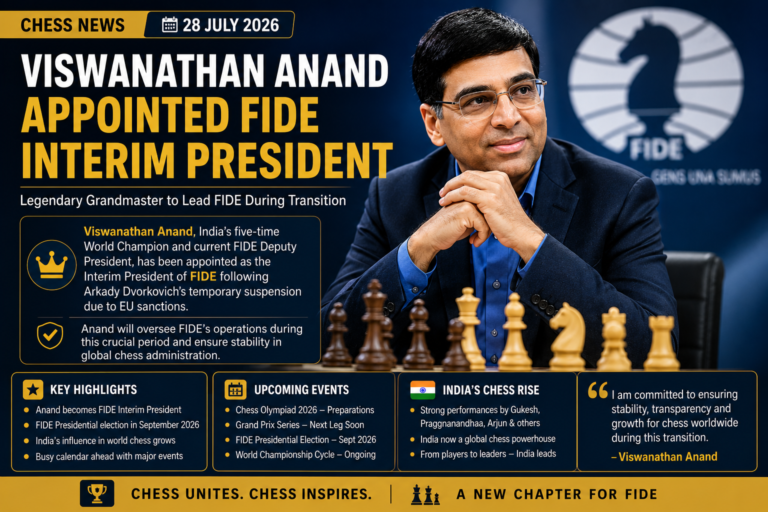 Viswanathan Anand Takes Charge as FIDE Interim President: A Historic Moment for World Chess