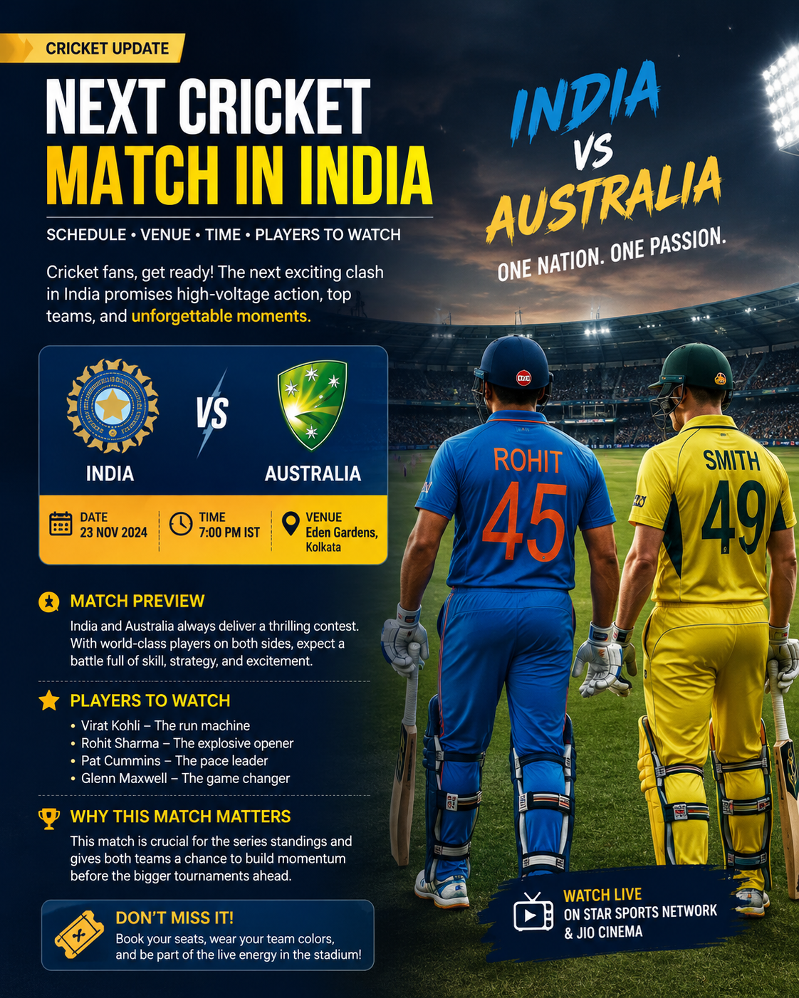 India Cricket Next Match: Latest Schedule, Team News & Match Preview