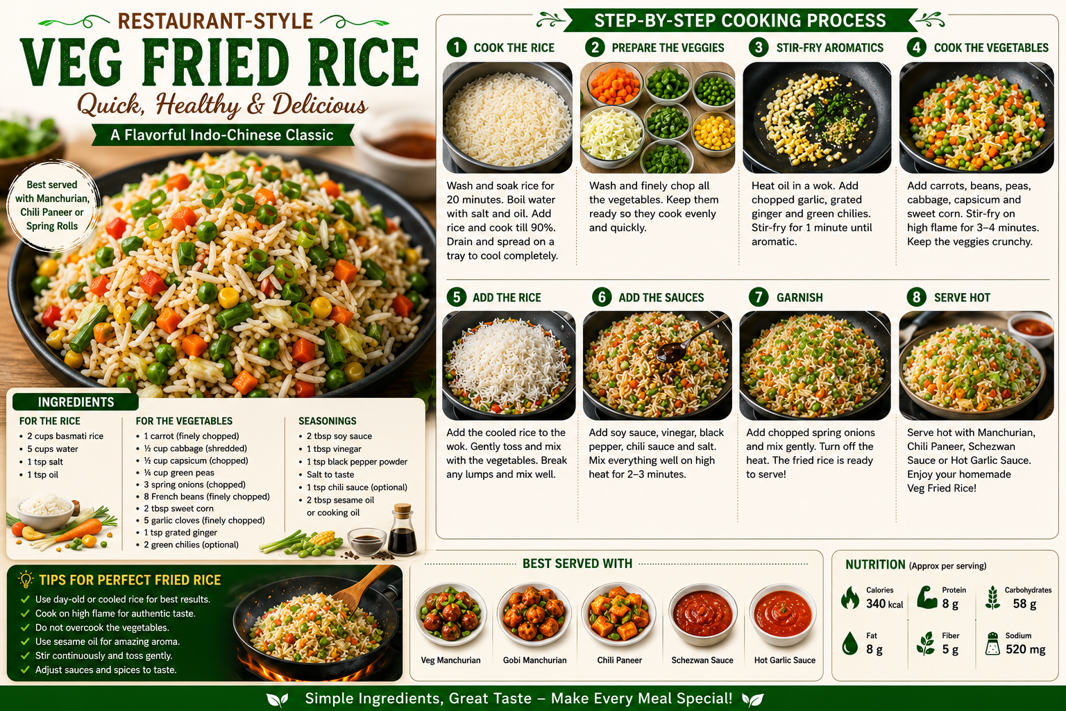 Restaurant-Style Veg Fried Rice Recipe – Quick, Healthy & Delicious