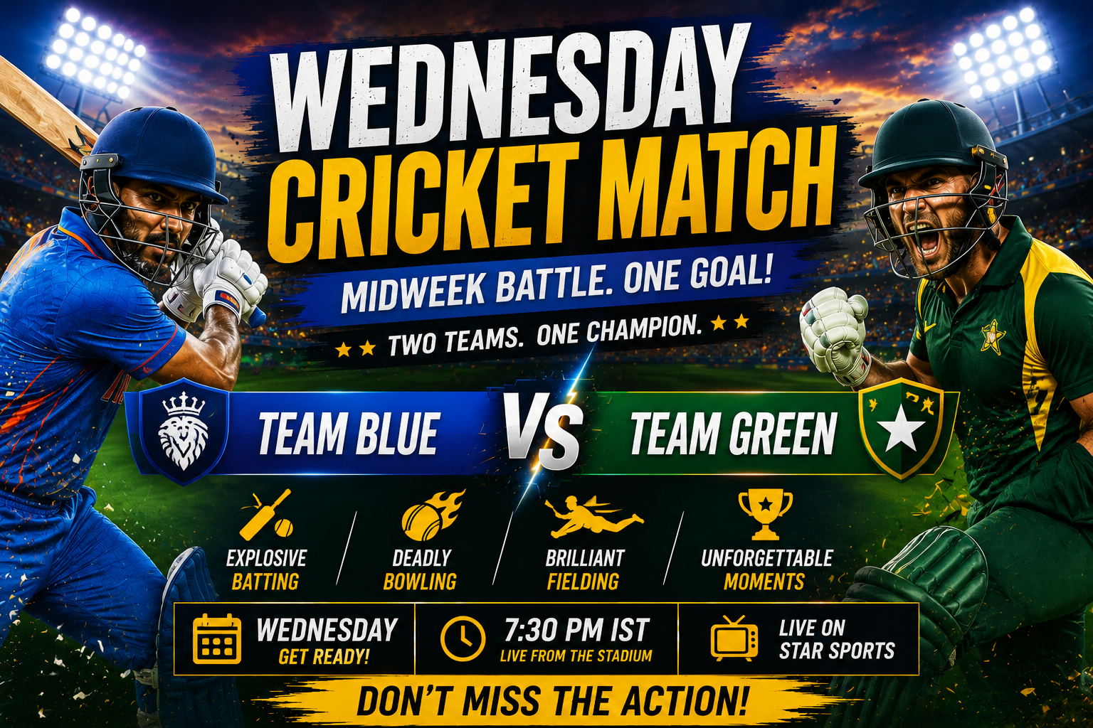 Midweek Battle Set to Deliver Thrilling Cricket Action