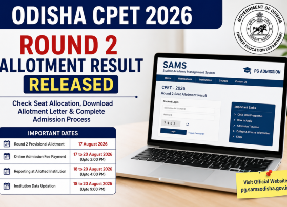 Odisha CPET 2026 Round 2 Allotment Result Released