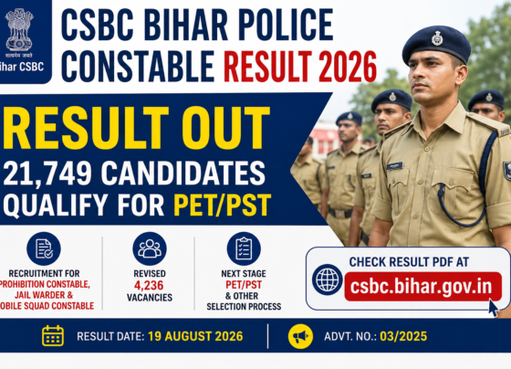 CSBC Bihar Police Constable Result 2026 OUT: 21,749 Candidates Qualify for PET/PST