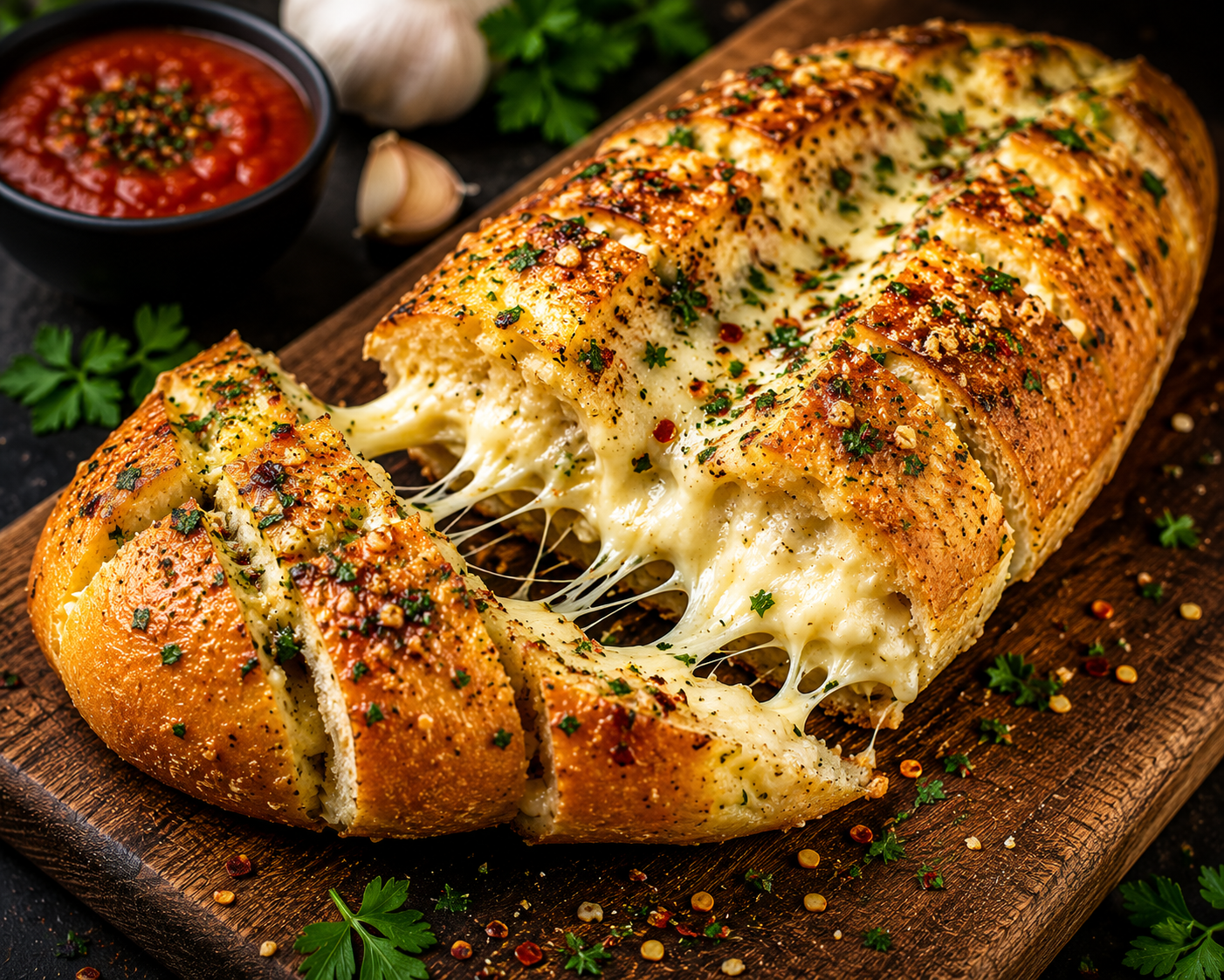 Cheesy Stuffed Garlic Bread – Crispy Outside, Gooey Inside!