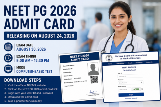 NEET PG 2026 Admit Card Today: NBEMS Hall Ticket Download Steps, Exam Date and Important Guidelines