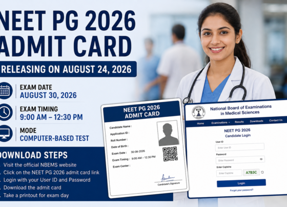 NEET PG 2026 Admit Card Today: NBEMS Hall Ticket Download Steps, Exam Date and Important Guidelines