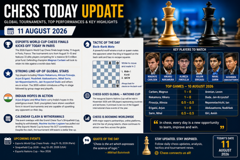 Chess Today: Esports World Cup Returns as Global Stars Battle in Paris