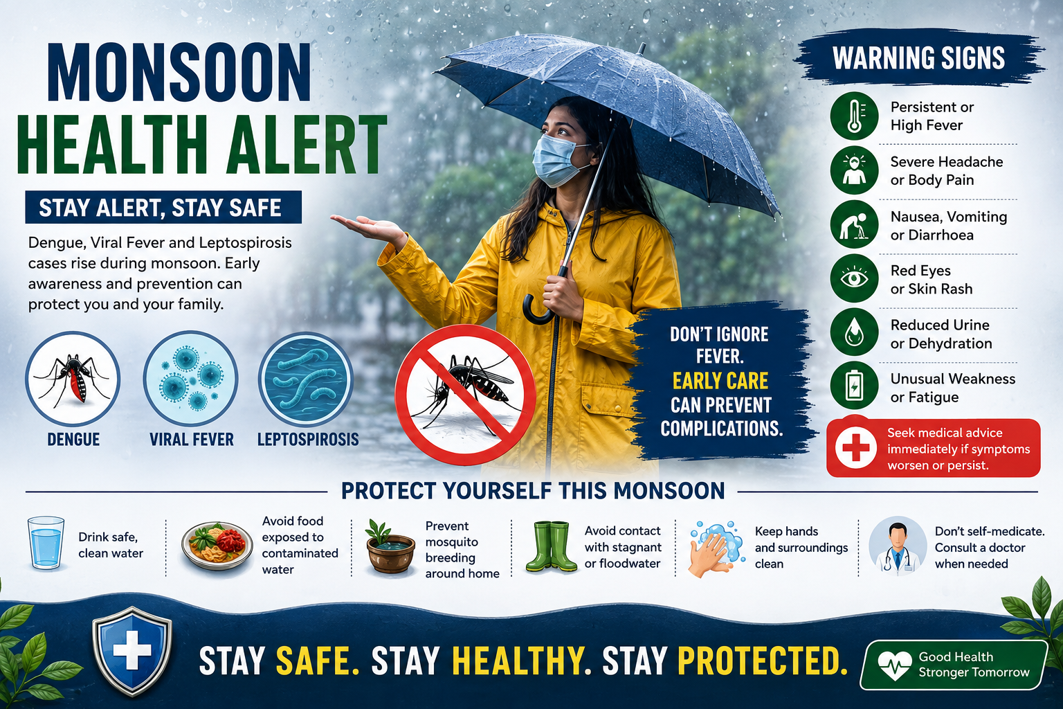 Monsoon Health Alert: Dengue, Viral Fever and Leptospirosis – Warning Signs and Prevention