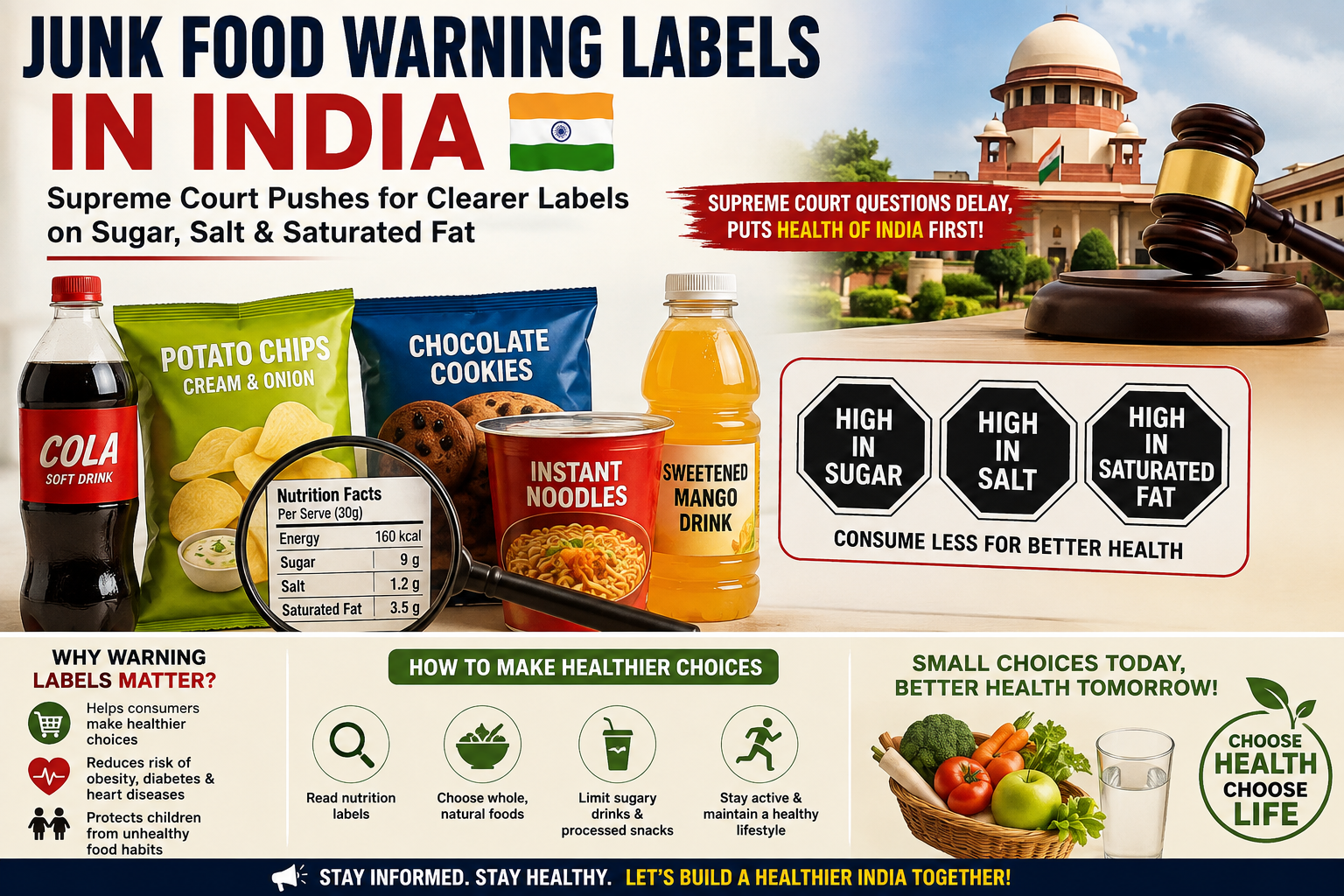 Junk Food Warning Labels in India: Why the Supreme Court Is Raising Health Concerns Over Sugar, Salt and Fat
