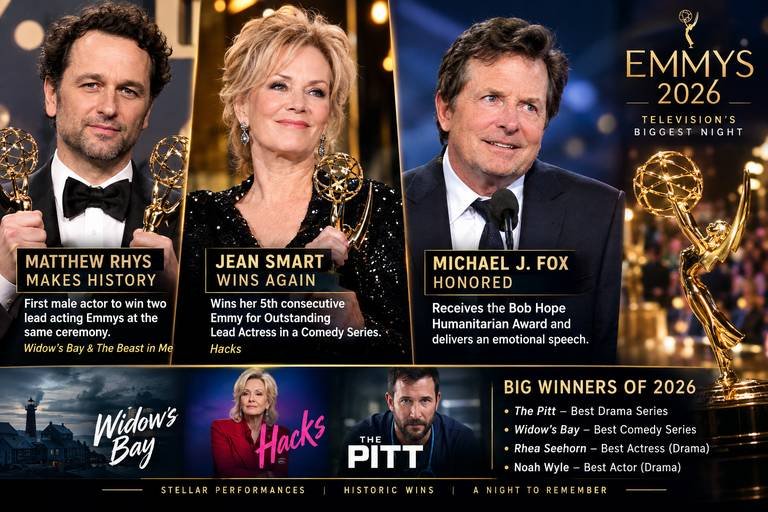 Emmy Awards 2026: Matthew Rhys Makes History as Jean Smart and Michael J. Fox Deliver Emotional Moments
