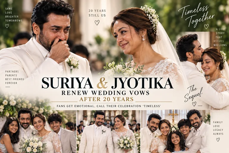 Suriya and Jyotika Renew Wedding Vows After 20 Years: Fans Call Celebration Timeless