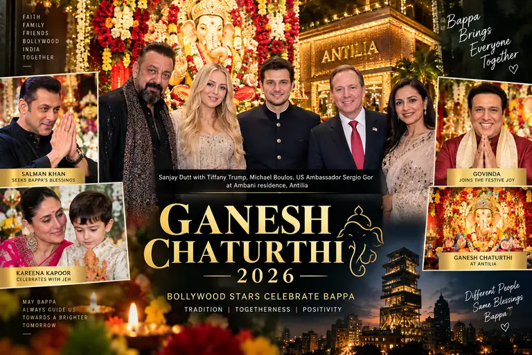 Ganesh Chaturthi 2026: Bollywood Stars Celebrate Bappa as Sanjay Dutt Poses with Tiffany Trump at Antilia