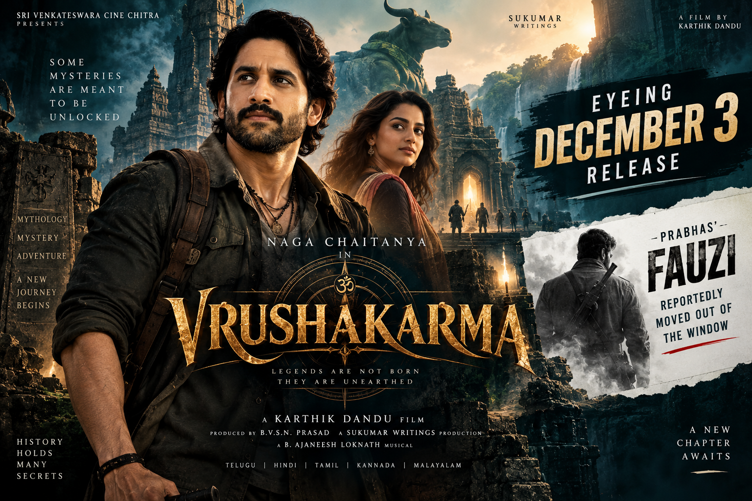 Naga Chaitanya’s Vrushakarma Eyes December 3 Release as Fauzi Moves Out