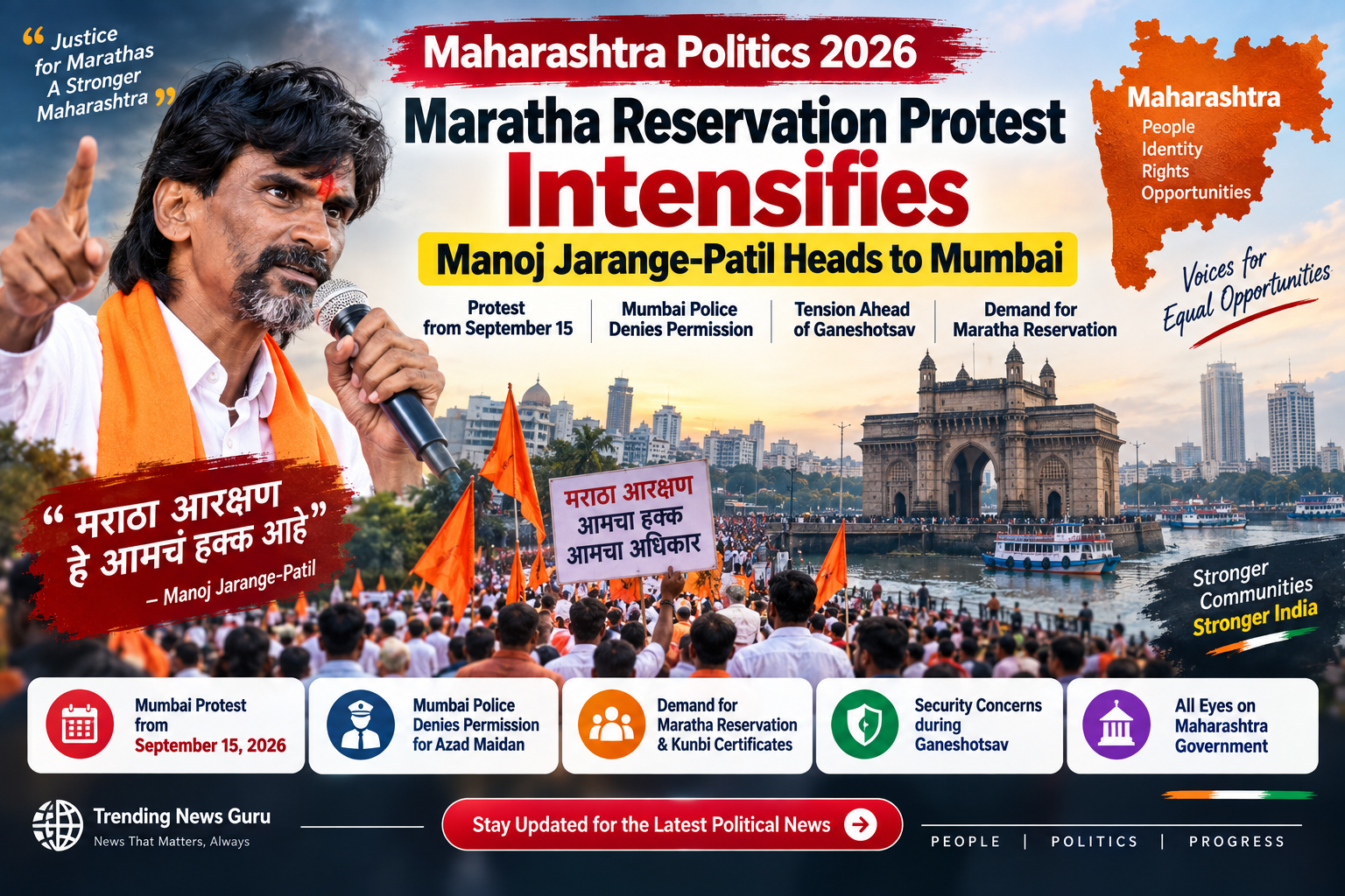 Maharashtra Politics 2026: Maratha Reservation Protest Intensifies as Manoj Jarange-Patil Heads to Mumbai