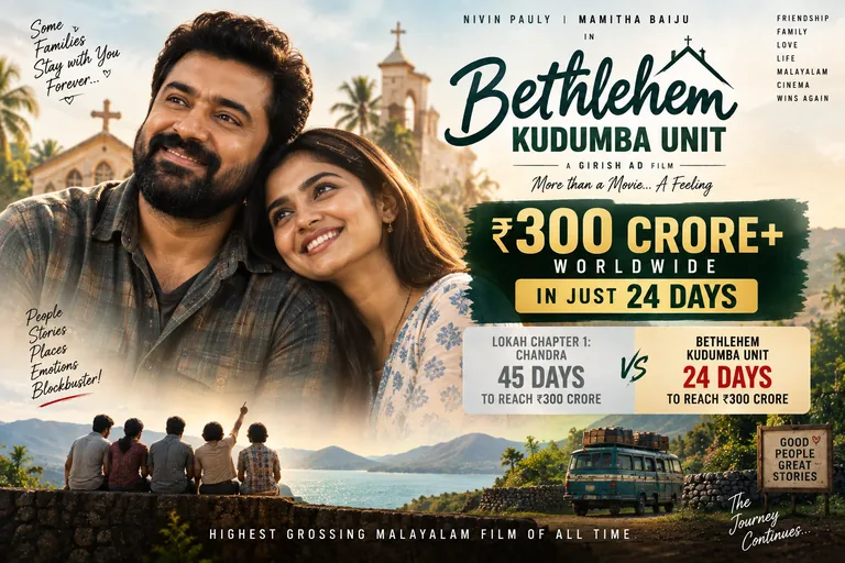 Bethlehem Kudumba Unit Box Office Record: Nivin Pauly Film Beats Lokah in Just 24 Days