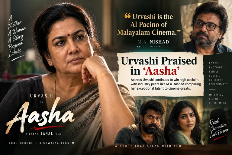 Urvashi Praised in Aasha: M.A. Nishad Calls Her the Al Pacino of Malayalam Cinema