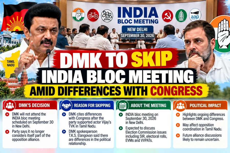 DMK to Skip INDIA Bloc Meeting Amid Differences With Congress